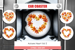 Autumn Heart Car Coaster Product Image 1