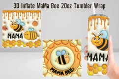 3D Puffy Mama Bee Inflated Tumbler Wrap|3D Inflate Designs Product Image 1