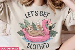 Lets Get Slothed PNG, Sloth Sublimation PNG Product Image 2