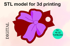 Delightful Bow, 40 OZ Tumbler, Topper for 3D Printing Product Image 1