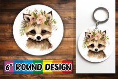 Boho Chic Animal Floral Round Keychain - Sublimation Product Image 1