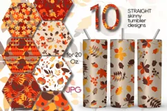 Retro Autumn, Fall | 10 Skinny Tumbler Sublimation designs Product Image 1