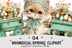 Whimsical Spring Clipart png Whimsical Spring Watercolor png Product Image 1