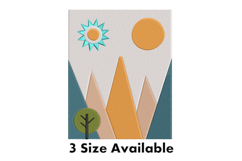 Geometric Mountain Landscape Embroidery Design Product Image 1