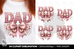 Pink Coquette Dad Bow Sublimation PNG Product Image 1