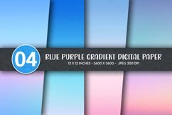 Blue Purple Gradient Digital Paper Product Image 1
