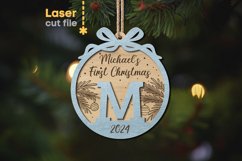 First Christmas Ornament SVG laser cut file for Glowforge Product Image 1