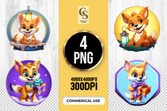 Cute Fox With Lantern And Gifts clipart sublimation png Product Image 1