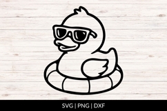 Summer Baby Duck with Sunglasses Illustration SVG Product Image 1