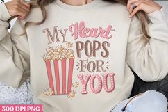 My heart pops for you PNG, Retro Valentine PNG Product Image 1