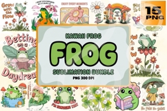 Kawaii Frog Sublimation Bundle - 300 DPI Product Image 1