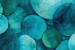 Teal Watercolor Circle Pattern Background for Craft Projects Product Image 1