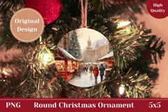 Watercolor Christmas Ornament, Christmas Fair Product Tag Product Image 1