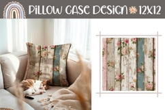 Rustic Pillow Template, Floral Pillow Case PNG Product Image 1