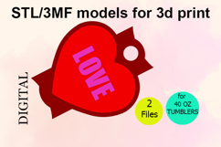 Heart, 40 OZ Tumbler, STL/3MF files for 3D Printing Product Image 1