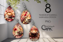 Coffee is my love | 8 Teardrop earring Sublimation designs Product Image 1