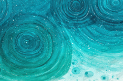 Teal Watercolor Spiral Pattern Background for Craft Designs Product Image 1