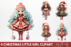 Christmas Little Girl Clipart PNG Product Image 1