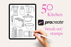 50 Kitchen Procreate Stamps Product Image 1