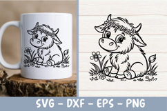Baby Highland Cow svg|Highland cow clipart|Laser cut svg Product Image 1