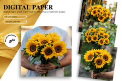 Sunflower Background Wallpaper Digital Paper Wall Art Product Image 1