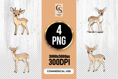 Cute Baby Deer Clipart Sublimation PNG Product Image 1