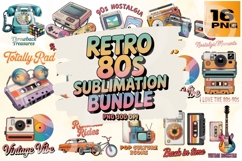 Totally Rad Retro 80s Quotes &amp; Throwback PNG Pack Product Image 1