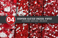 Crimson Glitter Digital Paper Product Image 1