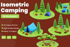 3D Isometric Camping Pack Product Image 1
