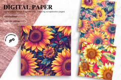Sunflower Background Wallpaper Digital Paper Wall Art Product Image 1