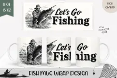 Let's Go Fishing Mug Design, Dad Mug, Fisherman Coffee Mug Product Image 1