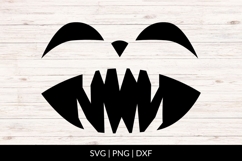 Laughing Jack O Lantern Face With Fangs SVG Product Image 1