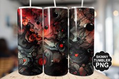 Black Red And Liquid stained Glass - Tumbler PNG Design Product Image 1