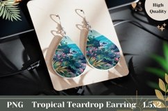Tropical Teardrop Earrings, Tropical Beach Earrings PNG Product Image 1