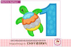 Beach Turtle Numbers machine applique embroidery bundle 2160 Product Image 2