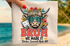 Bruh We Made It PNG, Graduation Highland Cow Sublimation Product Image 3