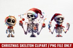 Christmas Skeleton Sublimation Clipart Product Image 1