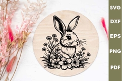 Easter Bunny engraved SVG, Rabbit Laser file, Cutting board Product Image 2