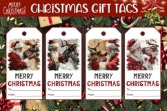 Christmas Gift Tag Designs, Watercolor Santa Claus Gift Tag Product Image 1