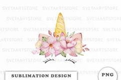 Watercolor cute unicorn sublimation png Product Image 1