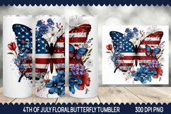 4th of July Floral Butterfly Tumbler - Butterfly Tumbler Product Image 1