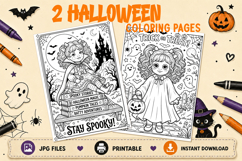 Cute Halloween coloring pages vampire girl Doll ghost Product Image 1