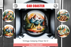Car Coaster Vintage Camping Vibes Product Image 1