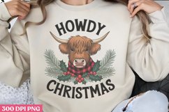 Howdy Christmas PNG, Highland Cow Sublimation PNG Product Image 2