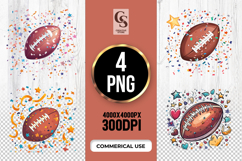 Confetti Football Party Design Clipart Sublimation PNG Product Image 1