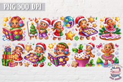 Christmas Gingerbread Man Clipart Bundle Sublimation 104 PNG Product Image 11