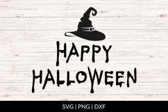 Happy Halloween with Witch Hat SVG Product Image 1