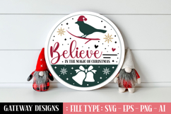 Believe In The Magic Of Christmas Round Sign Designs Product Image 1