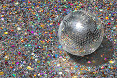 Holographic Glitter Background with Shiny Disco Ball Product Image 1