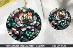 Flower Stained Glass Ornament PNG, Digital Download File Product Image 1